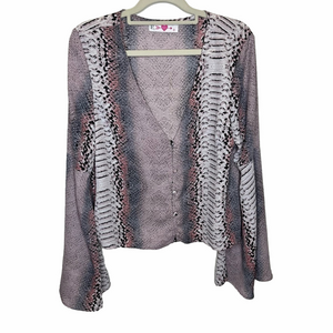 Buddy Love Pink Multi Snakeskin Blouse Size Small